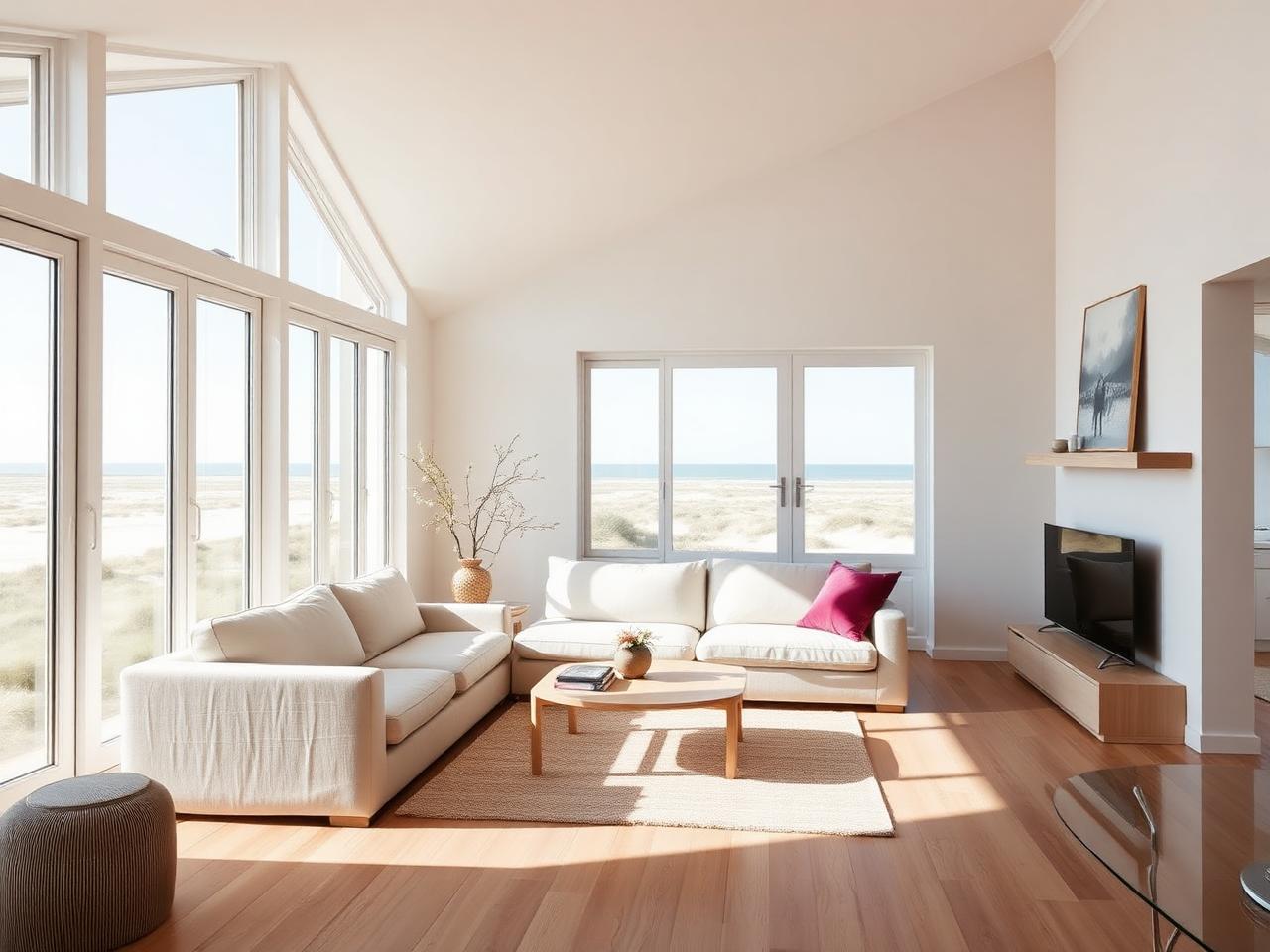 Licht interieur van een Belgische vakantiewoning bij de kust